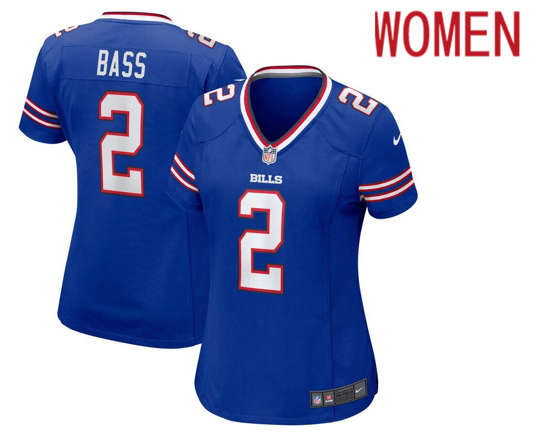 Women Buffalo Bills #2 Tyler Bass Nike Royal Game NFL Jersey->women nfl jersey->Women Jersey